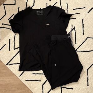 One pair black Figs scrubs, Large